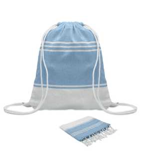 Súprava uteráka a batohu so šnúrkou > modrá(tyrkys)