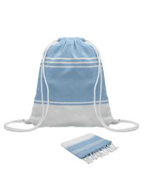 Súprava uteráka a batohu so šnúrkou > modrá(tyrkys)