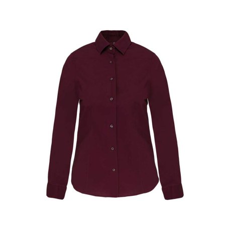 Dámska košeľa (KARIBAN LADIES LONG SLEEVE SHIRT) > červená (wine) > 2XL