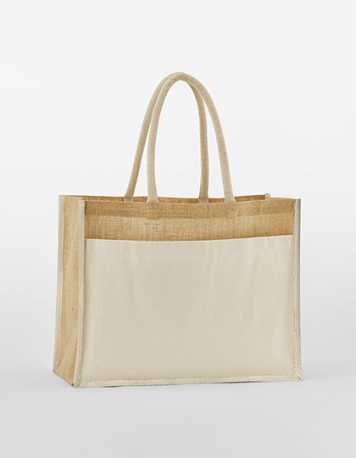 Nákupná taška (WM Cotton Pocket Natural Starched Jute Shopper) > béžová (natural)