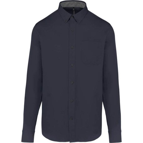 Pánska košeľa (Kariban MEN'S NEVADA LONG SLEEVE COTTON SHIRT) > modrá (navy) > L