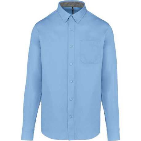 Pánska košeľa (Kariban MEN'S NEVADA LONG SLEEVE COTTON SHIRT) > modrá (sky) > M