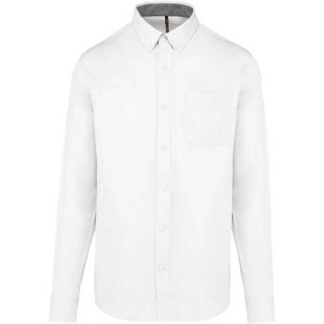 Pánska košeľa (Kariban MEN'S NEVADA LONG SLEEVE COTTON SHIRT) > biela > XS