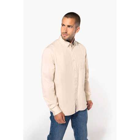 Pánska košeľa (Kariban MEN'S NEVADA LONG SLEEVE COTTON SHIRT) > modrá (navy) > L