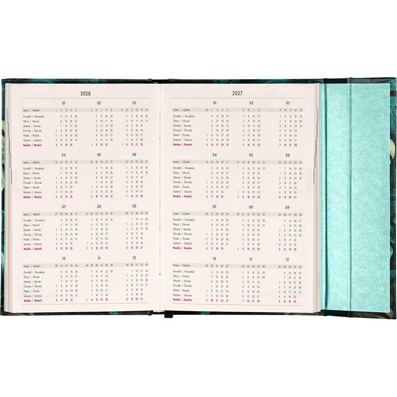 Diár (Magnetický diár 2026) - 11 x 16 cm  > monstera > týždenný B6