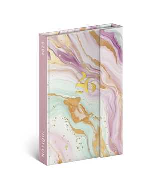 Diár (Magnetický diár 2026) - 11 x 16 cm  > ružový mramor > týždenný B6