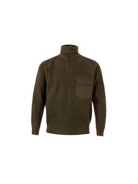 Pánsky sveter (VELILLA QUARTER ZIP KNITTED JUMPER) > hnedá (khaki) > 2XL