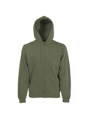 Pánska mikina (FRUIT OF THE LOOM Hooded Sweat Jacket ) > zelená (olive) > L