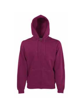 Pánska mikina (FRUIT OF THE LOOM Hooded Sweat Jacket ) > červená (burgundy) > L