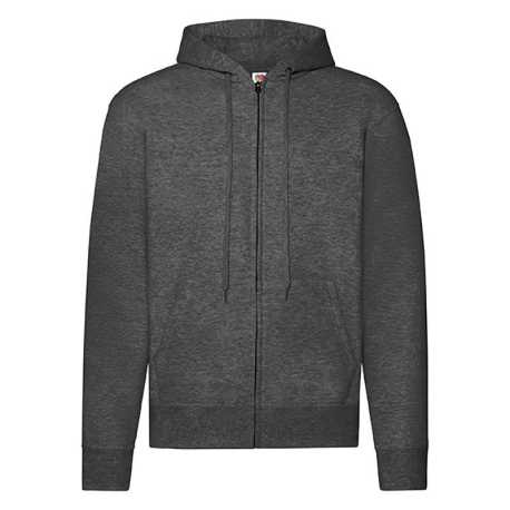 Pánska mikina (FRUIT OF THE LOOM Hooded Sweat Jacket ) > šedá(dark heather) > S