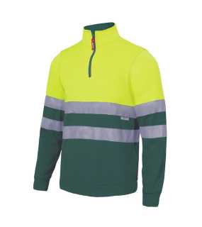 Pánska mikina (VELILLA HV TWO-TONE SWEATSHIRT) > zelená / žltá (hi-vis) > 2XL