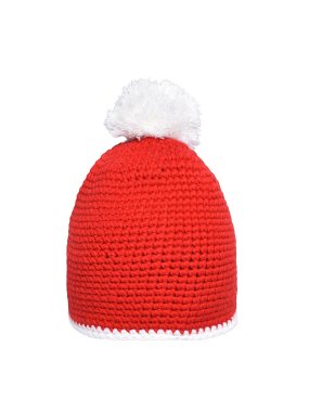 Zimná čiapka (MB Pompon Hat with contrast stripe) > šedá (carbon) / červená