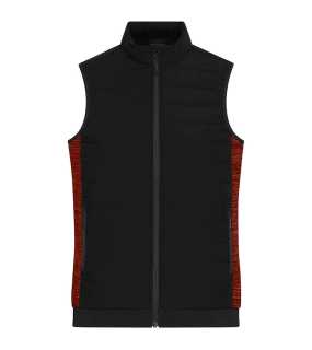 Dámska vesta (JN Ladies' Padded Hybrid Vest) > čierna / červená (melangeň > L