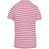 Detské tričko(Kariban KIDS' STRIPED SHORT SLEEVE T-SHIRT)>biela(striped)/červená>6/8