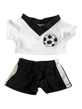 Oblečenie pre plyšové hračky (MBW Soccer dress) > čierna / biela > M
