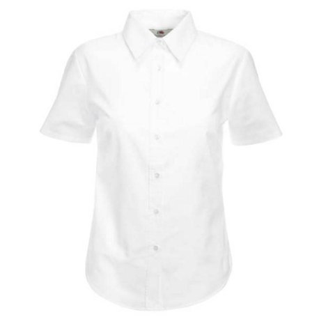 Dámska košeľa (FRUIT OF THE LOOM Lady-Fit Short Sleeve Oxford Shirt ) > biela > S