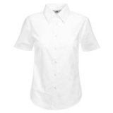 Dámska košeľa (FRUIT OF THE LOOM Lady-Fit Short Sleeve Oxford Shirt ) > biela > S