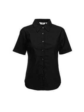 Dámska košeľa (FRUIT OF THE LOOM Lady-Fit Short Sleeve Oxford Shirt ) > čierna > L
