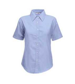 Dámska košeľa (FRUIT OF THE LOOM Lady-Fit Short Sleeve Oxford Shirt )>modrá (oxford)>3XL