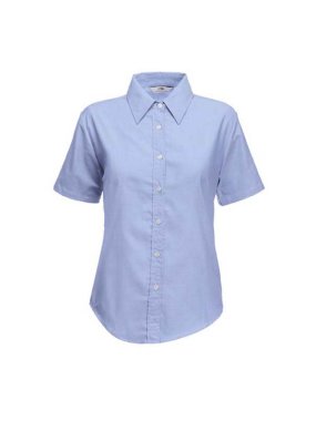 Dámska košeľa (FRUIT OF THE LOOM Lady-Fit Short Sleeve Oxford Shirt )>modrá (oxford)>2XL
