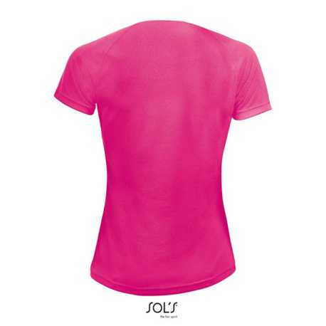 Dámske tričko (SOLS SPORTY WOMEN RAGLAN-SLEEVED T-SHIRT) > ružová (neon) > M