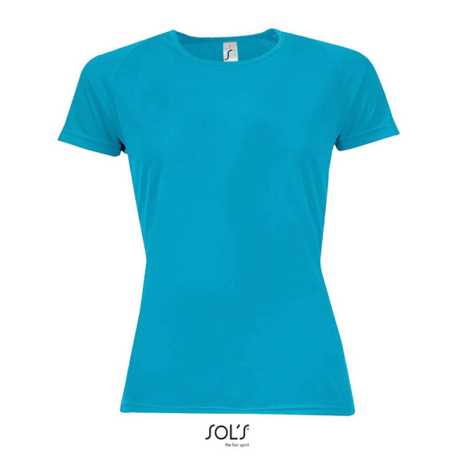 Dámske tričko (SOLS SPORTY WOMEN RAGLAN-SLEEVED T-SHIRT) > modrá (aqua) > 2XL
