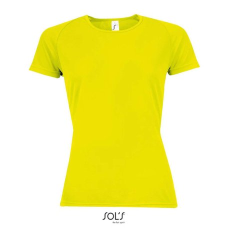 Dámske tričko (SOLS SPORTY WOMEN RAGLAN-SLEEVED T-SHIRT) > žltá (neon) > M