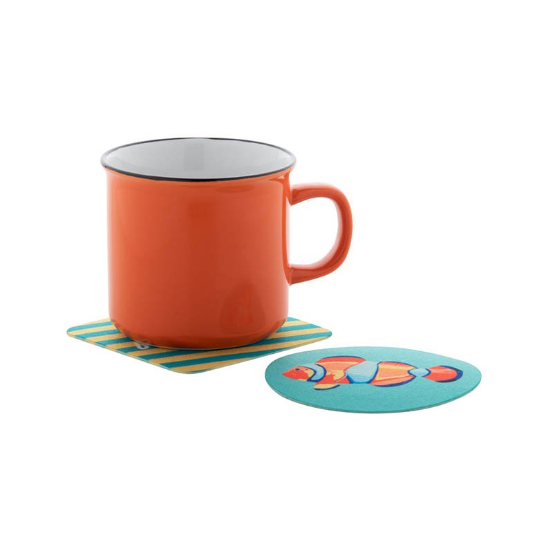 | RPET podtácok z filcu, kruh > biela