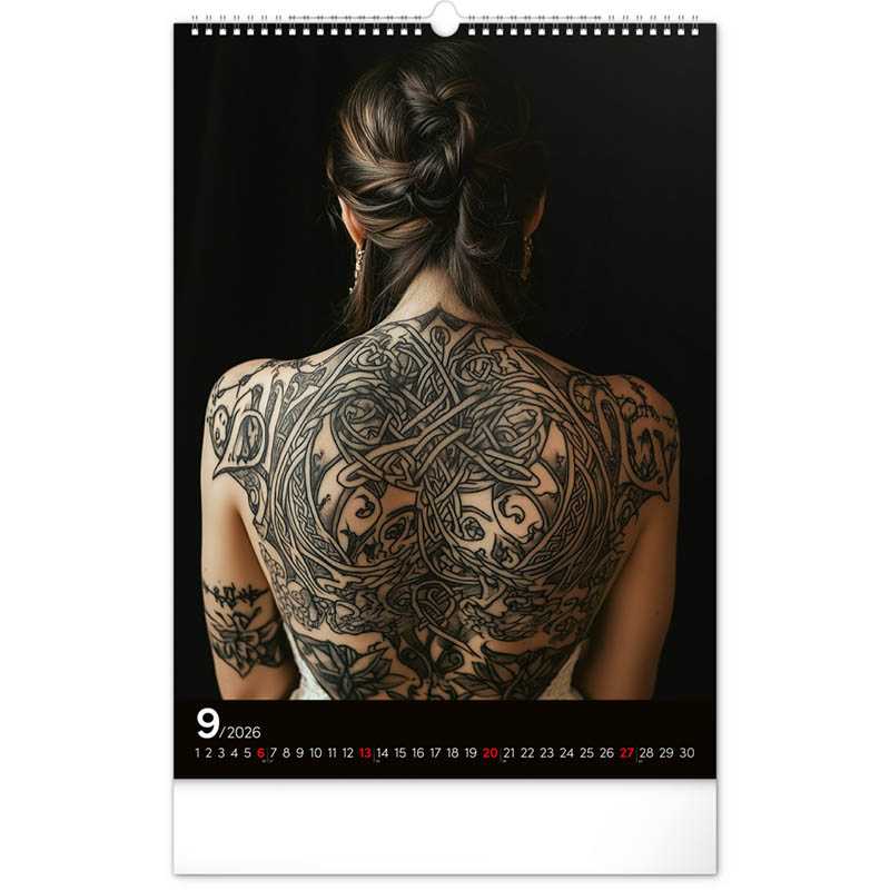 Nástenný kalendár (Inked Girls 2026) - 33 x 46 x 1 cm
