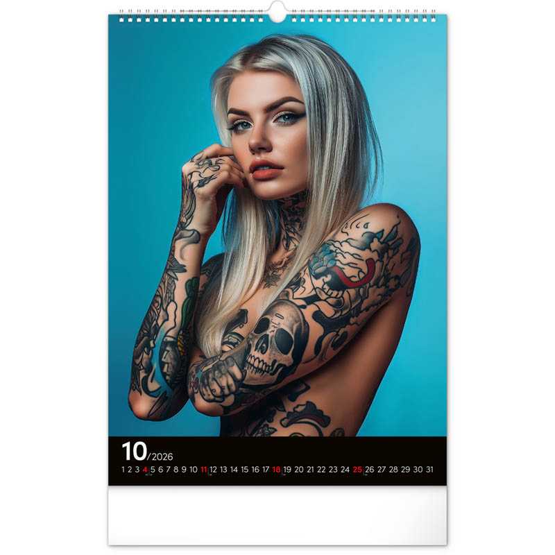 Nástenný kalendár (Inked Girls 2026) - 33 x 46 x 1 cm