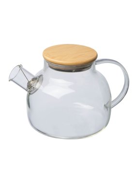 Sklenený džbán s bambusovým viečkom, 1 000 ml > transparentná