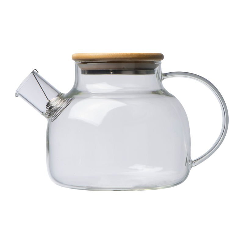 Sklenený džbán s bambusovým viečkom, 1 000 ml > transparentná