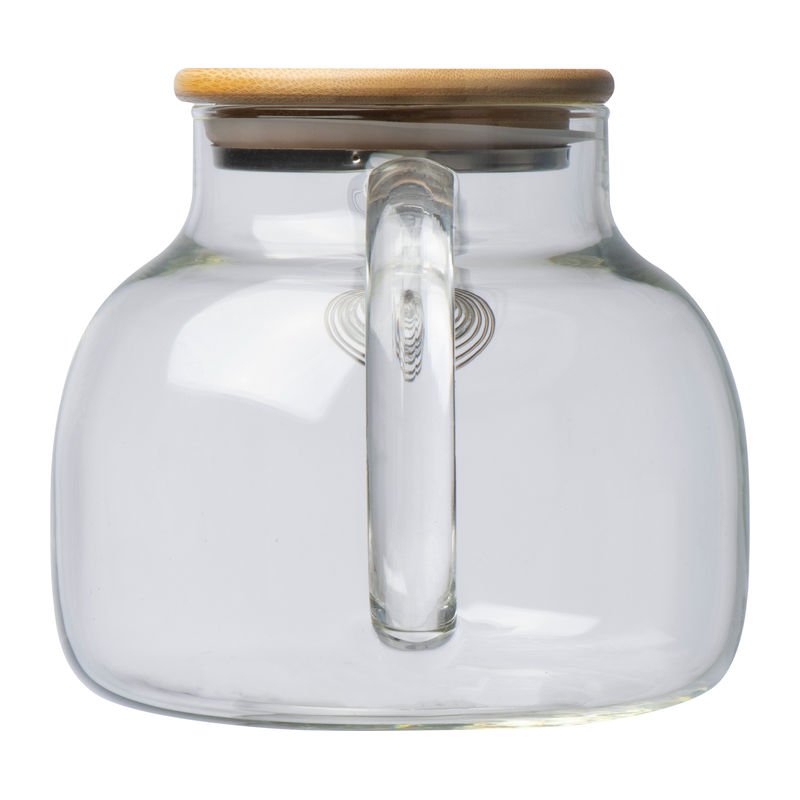 Sklenený džbán s bambusovým viečkom, 1 000 ml > transparentná