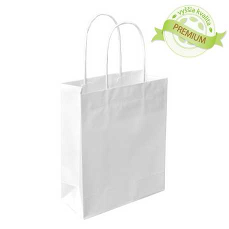 Papierová taška (Krútené ucho Premium) > biela > 30x16x34 cm