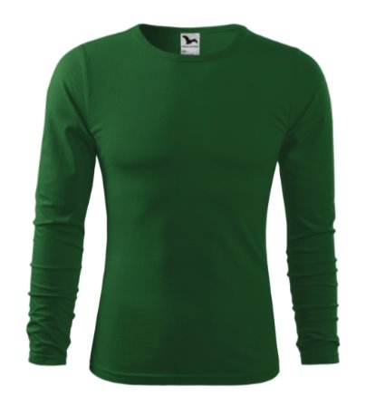 Pánske tričko (MALFINI Fit-T Long Sleeve 160) > zelená (fľašková) > M