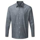 Pánska košeľa (Premier MEN'S COTTON SLUB CHAMBRAY LONG SLEEVE SHIRT) > červená > M