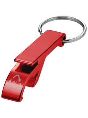 Tao láhev z RCS recyklovaného hliníku a otvírák na konzervy s klíčenkou > červená
