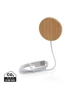 Bambusová magnetická bezdrôtová nabíjačka 10W > hnedá