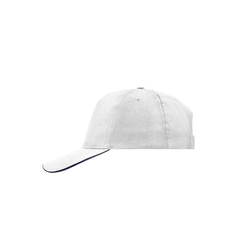 5 panelová šiltovka (MB 5 Panel Promo Cap) > biela / modrá (navy)