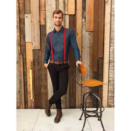 Pánska košeľa (PREMIER MEN’S JEANS STITCH DENIM SHIRT) > modrá (indigo denim) > XS