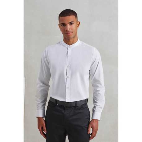 Unisex košeľa (Premier BANDED COLLAR 'GRANDAD' LONG SLEEVE SHIRT) > biela > 2XL