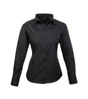 Dámska košeľa (PREMIER LADIES’ LONG SLEEVE POPLIN BLOUSE) > čierna > S