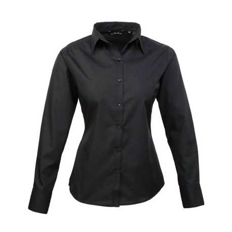 Dámska košeľa (PREMIER LADIES’ LONG SLEEVE POPLIN BLOUSE) > čierna > 3XL