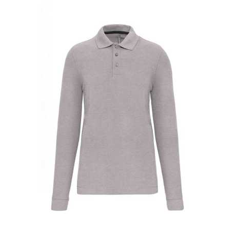 Pánska polokošeľa (MEN'S LONG-SLEEVED POLO SHIRT) > šedá (oxford) > 2XL