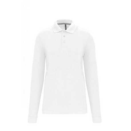 Pánska polokošeľa (MEN'S LONG-SLEEVED POLO SHIRT) > biela > 2XL
