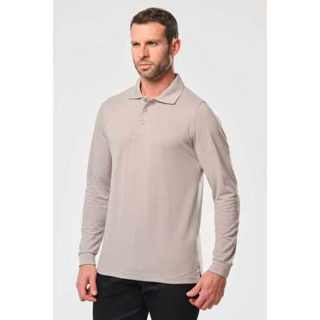 Pánska polokošeľa (MEN'S LONG-SLEEVED POLO SHIRT) > čierna > 2XL