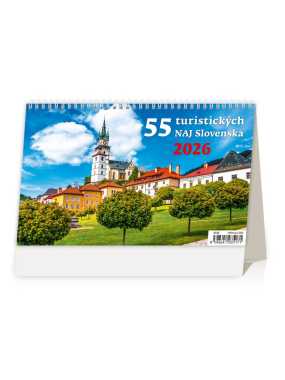 Stolový kalendár (55 turistických NAJ Slovenska 2026) - 22,6 x 16,9 cm