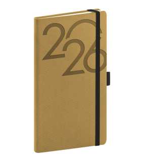 Diár (Ajax 2026) - 9 x 15,5 x 1 cm  > zlatá > vreckový týždenný