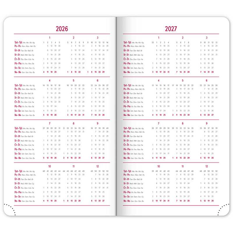 Diár (Ajax 2026) - 9 x 15,5 x 1 cm  > zlatá > vreckový týždenný