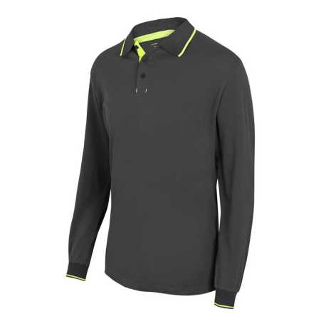 Pánska polokošeľa (VELILLA LS TWO-TONE POLO) > šedá / žltá (hi-vis) > 3XL